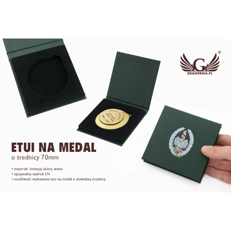 Standard Case for 70mm Diameter Medal - Green - ET022