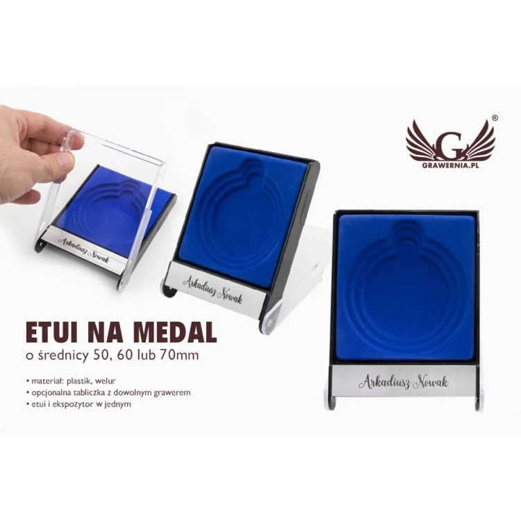 Universal Case for a Medal of 50, 60 or 70mm Diameter - Blue - ET026