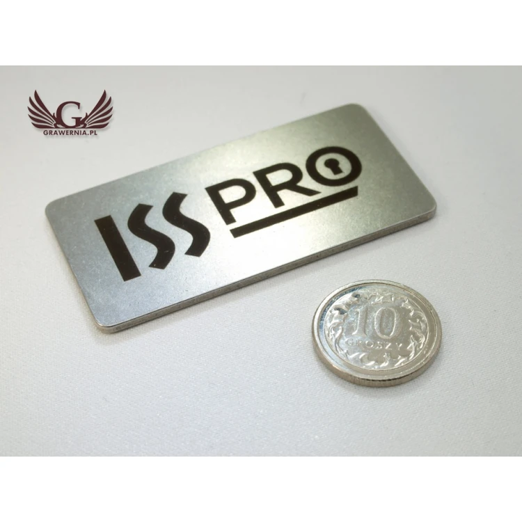 METAL PLATE WITH YOUR COMPANY'S LOGO - dimensions 50x25x1.5mm