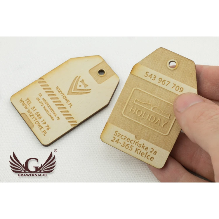 Wooden Labels, Laser Engraved Price Tags - Dimensions: 38x60mm - EDR018
