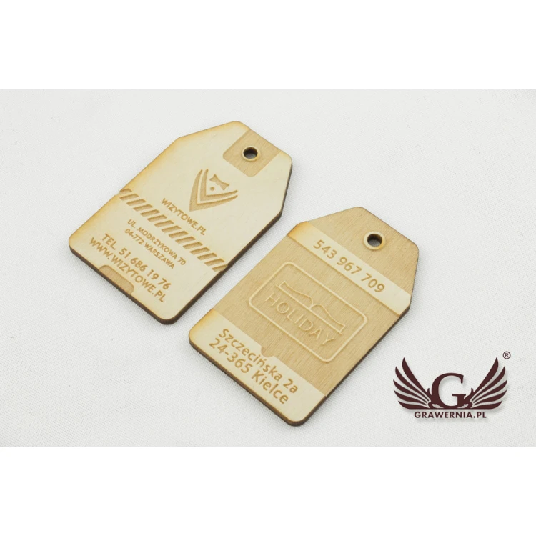 Wooden Labels, Laser Engraved Price Tags - Dimensions: 38x60mm - EDR018