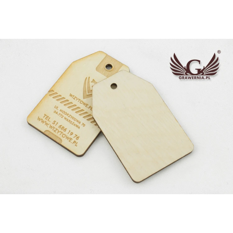 Wooden Labels, Laser Engraved Price Tags - Dimensions: 38x60mm - EDR018