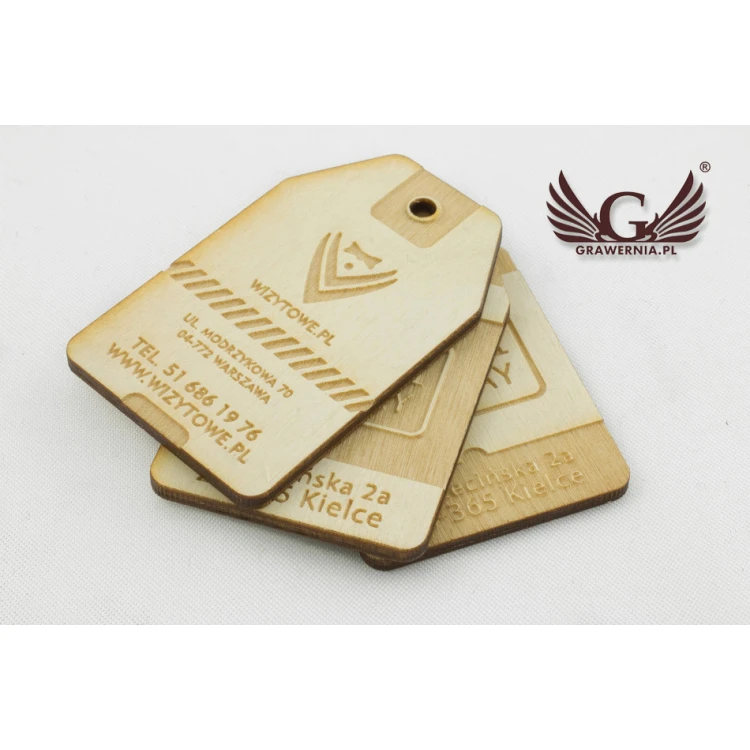 Wooden Labels, Laser Engraved Price Tags - Dimensions: 38x60mm - EDR018