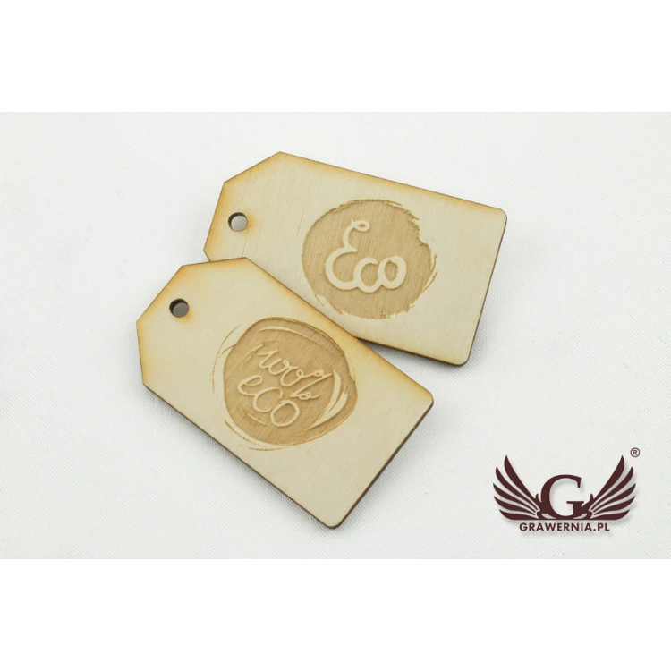 Wooden Labels, Laser Engraved Price Tags - Dimensions: 34x60mm - EDR020