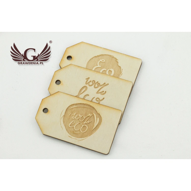 Wooden Labels, Laser Engraved Price Tags - Dimensions: 34x60mm - EDR020