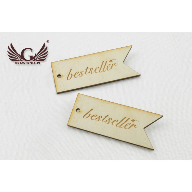 Wooden Labels, Laser Engraved Price Tags - Dimensions: 60x23mm - EDR021