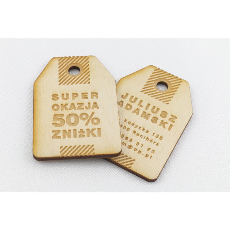 Wooden Labels, Laser Engraved Price Tags - Dimensions: 40x60mm - EDR017