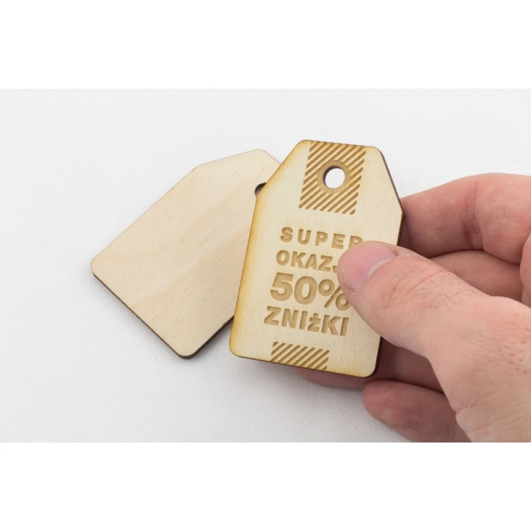 Wooden Labels, Laser Engraved Price Tags - Dimensions: 40x60mm - EDR017