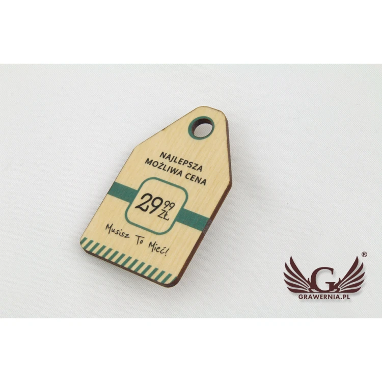Wooden Labels, Price Tags - Dimensions: 36x60mm - UV Print - EDR002