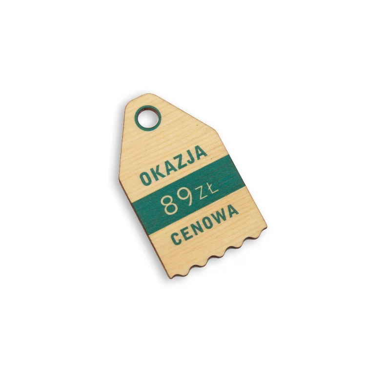Wooden Labels, Price Tags - Dimensions: 36x60mm - UV Print - EDR002