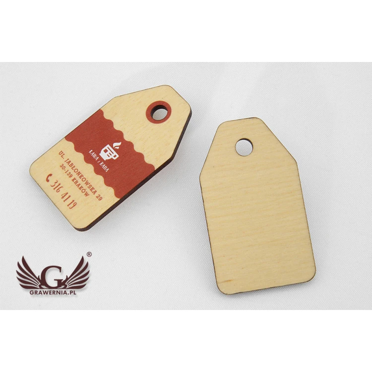 Wooden Labels, Price Tags - Dimensions: 34x60mm - UV Print - EDR003