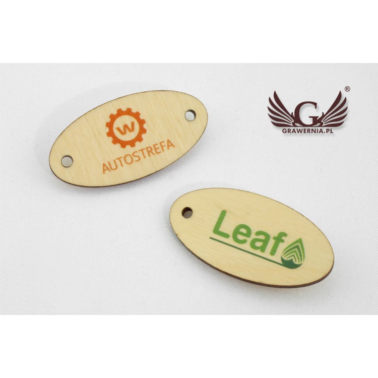 Wooden Labels, Price Tags - Dimensions: 50x25mm - UV Print - EDR006