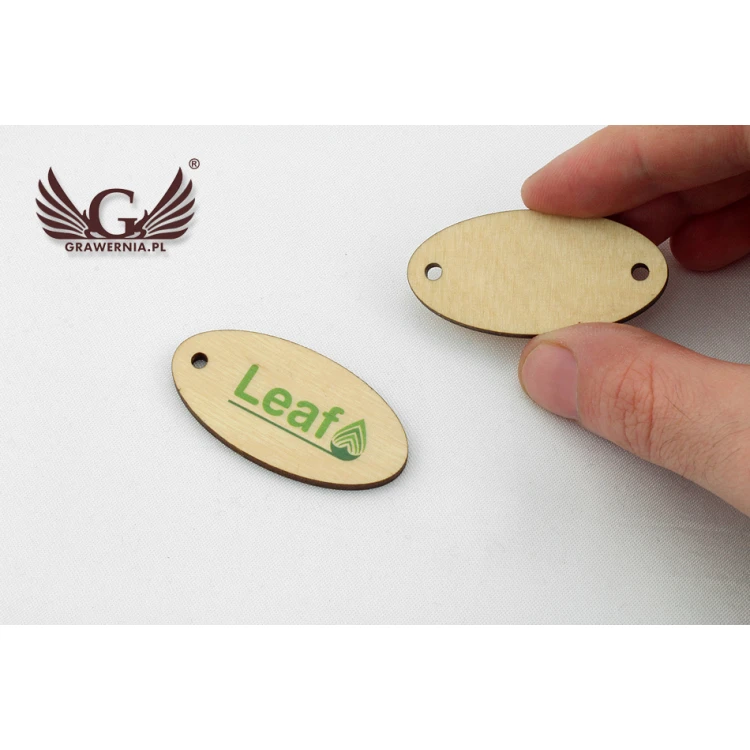 Wooden Labels, Price Tags - Dimensions: 50x25mm - UV Print - EDR006
