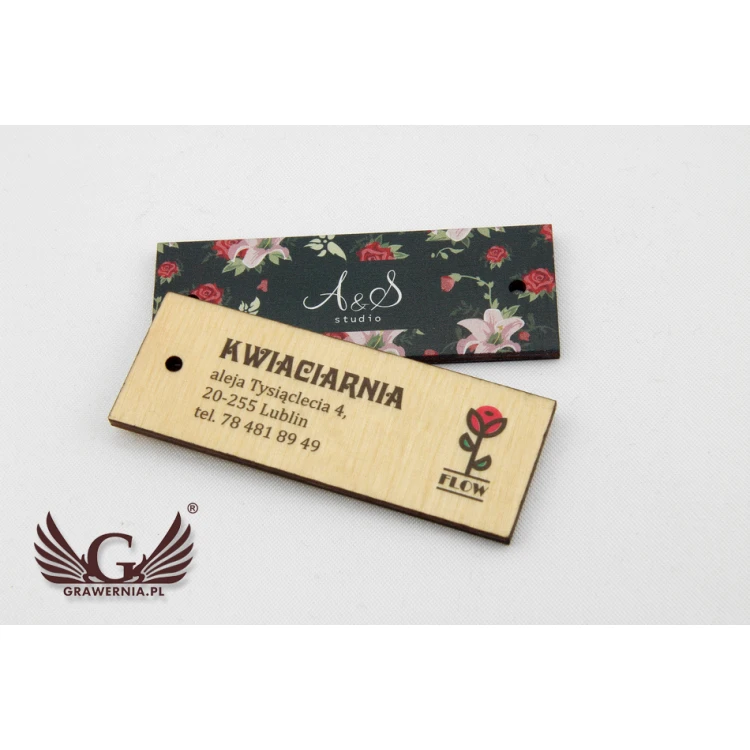 Wooden Labels, Price Tags - Dimensions: 70x25mm - UV Print - EDR007
