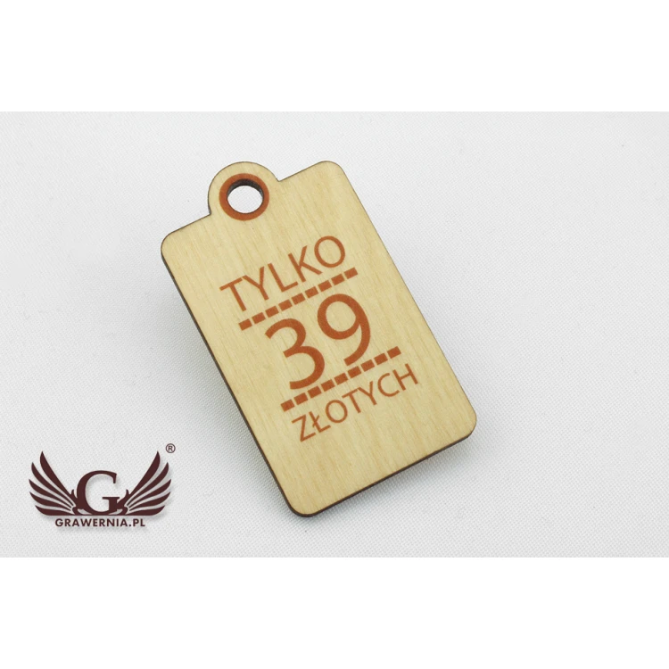 Wooden Labels, Price Tags - Dimensions: 34x60mm - UV Print - EDR009