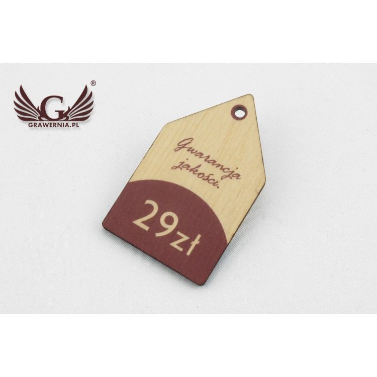 Wooden Labels, Price Tags - Dimensions: 36x60mm - UV Print - EDR011