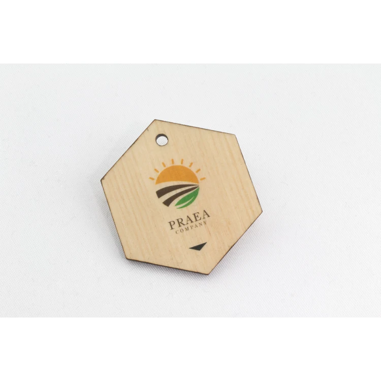Wooden Labels, Price Tags - Dimensions: 40x46mm - UV Print - EDR013