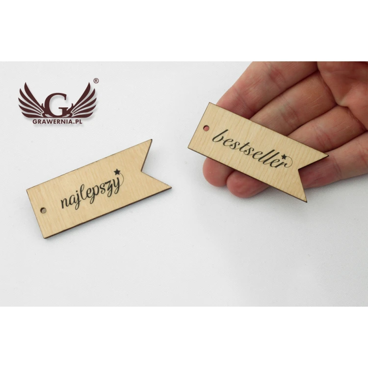 Wooden Labels, Price Tags - Dimensions: 60x23mm - UV Print - EDR014