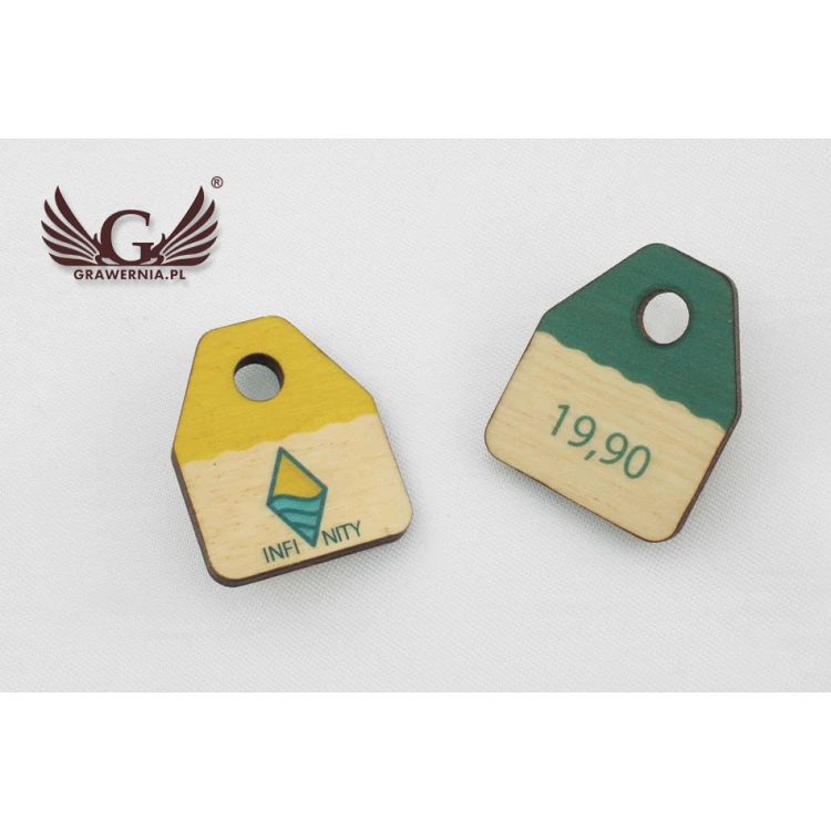 Wooden Labels, Price Tags - Dimensions: 24x30mm - UV Print - EDR016