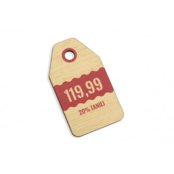 Wooden Labels, Price Tags - Dimensions: 34x60mm - UV Print - EDR003