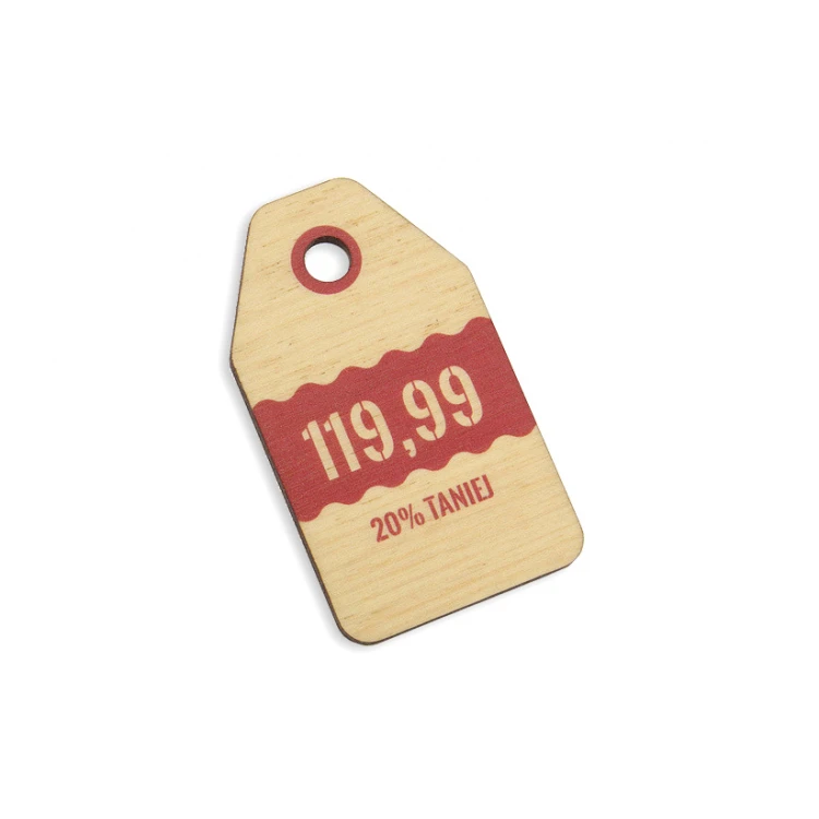 Wooden Labels, Price Tags - Dimensions: 34x60mm - UV Print - EDR003