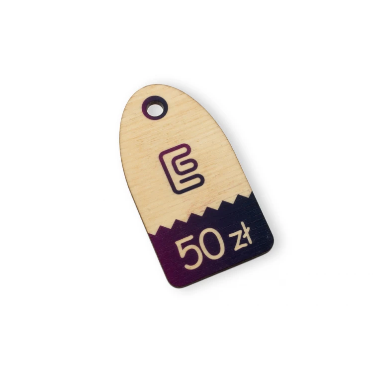 Wooden Labels, Price Tags - Dimensions: 32x60mm - UV Print - EDR012