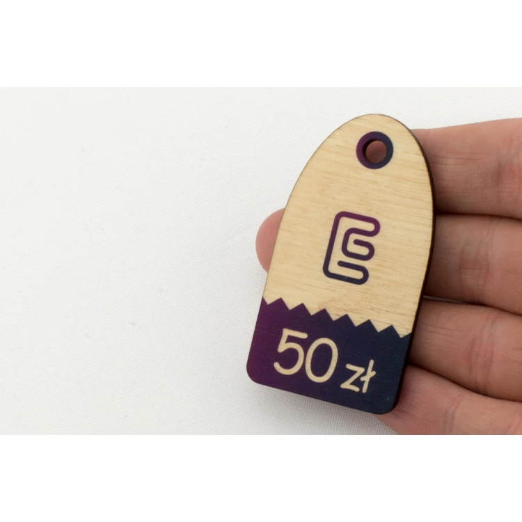Wooden Labels, Price Tags - Dimensions: 32x60mm - UV Print - EDR012