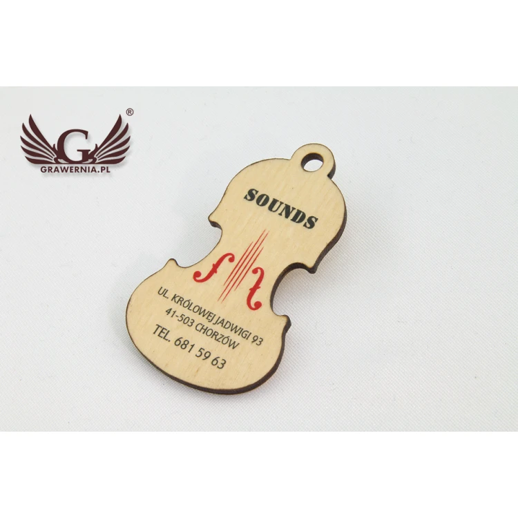 Wooden Labels, Business Cards for Music Store - UV Print - EDR008