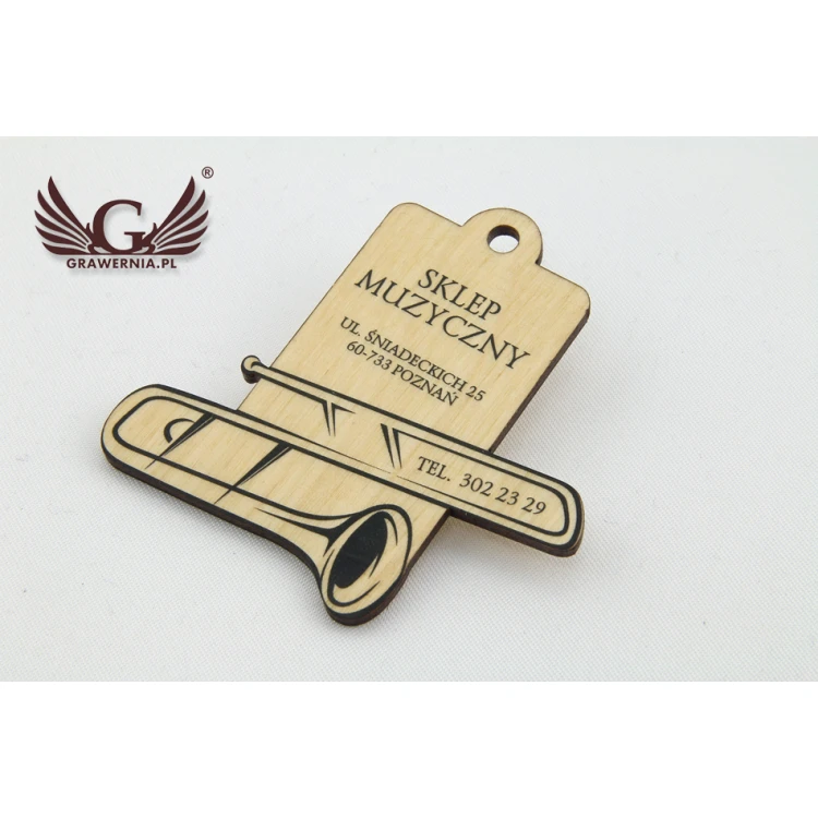 Wooden Labels, Business Cards for Music Store - UV Print - EDR008