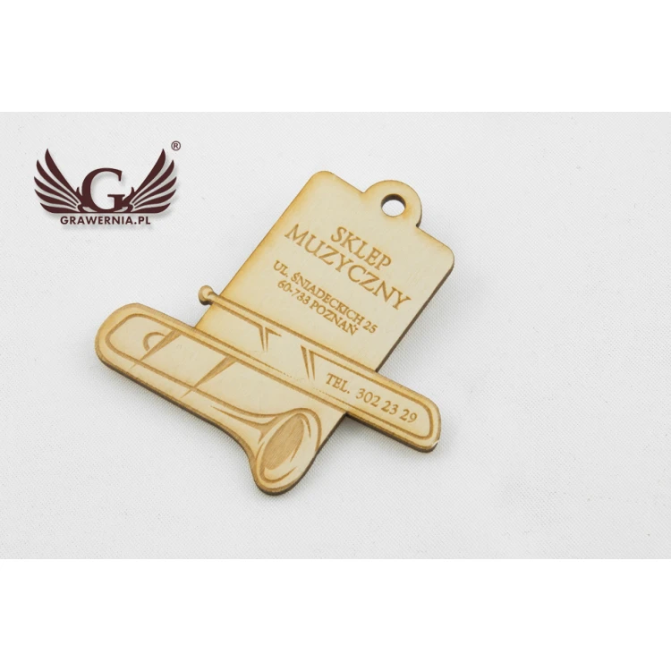 Wooden Labels, Business Cards for Music Store Laser Engraved - EDR022