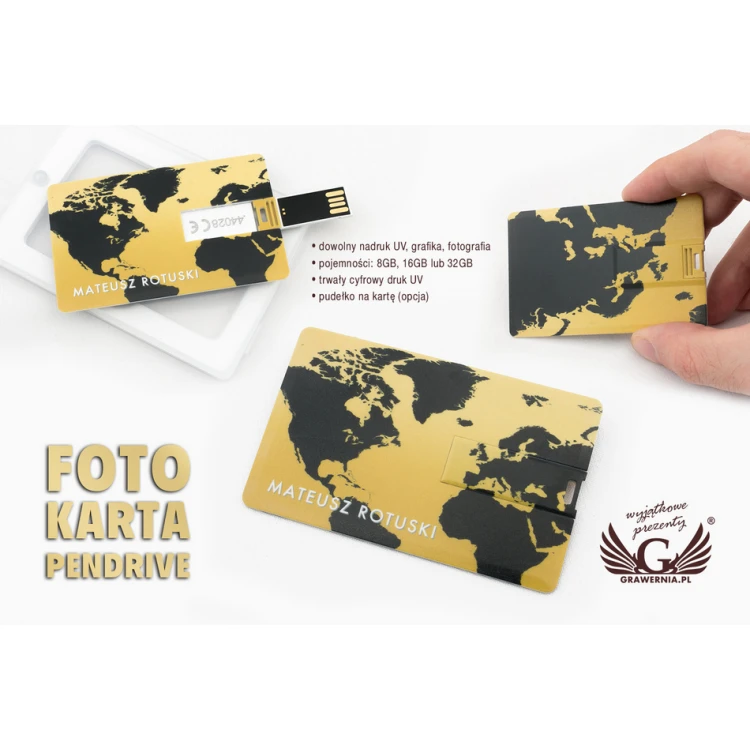 Photo Card Pendrive 8GB, 16GB or 32GB USB 2.0 - UV print - PEN015
