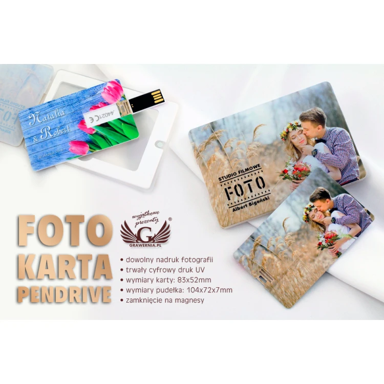Photo Card Pendrive 8, 16 or 32GB USB 2.0 - UV print