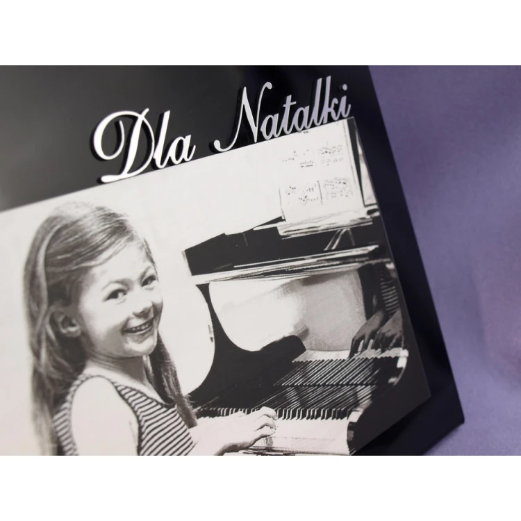 Engraved Photograph - Black