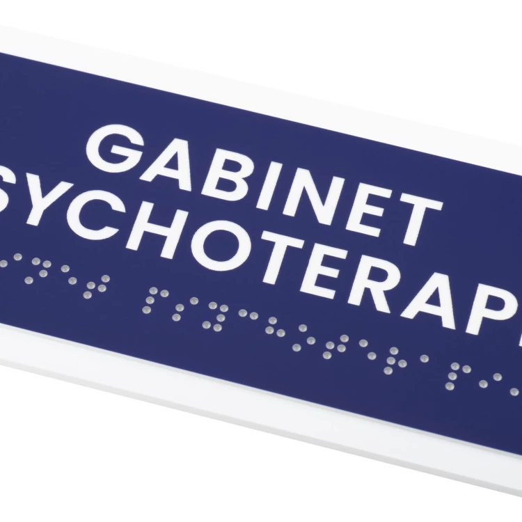 Psychotherapy Office - Door or Wall Plaque with Braille Lettering - Size 174x74mm - TAB560
