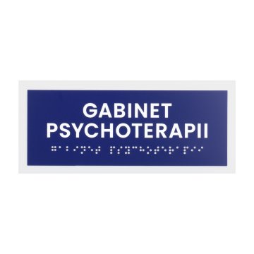 Psychotherapy Office - Door or Wall Plaque with Braille Lettering - Size 174x74mm - TAB560