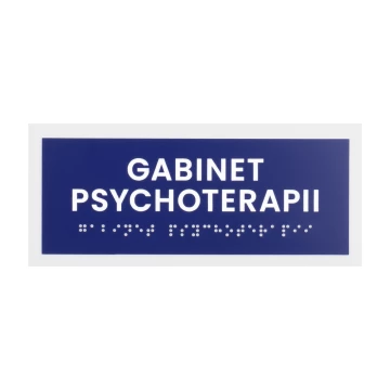 Psychotherapy Office - Door or Wall Plaque with Braille Lettering - Size 174x74mm - TAB560