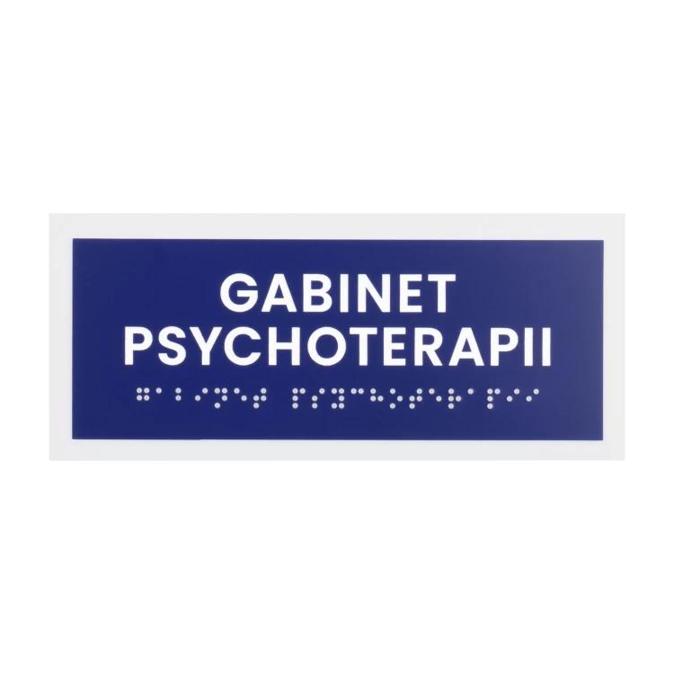 Psychotherapy Office - Door or Wall Plaque with Braille Lettering - Size 174x74mm - TAB560
