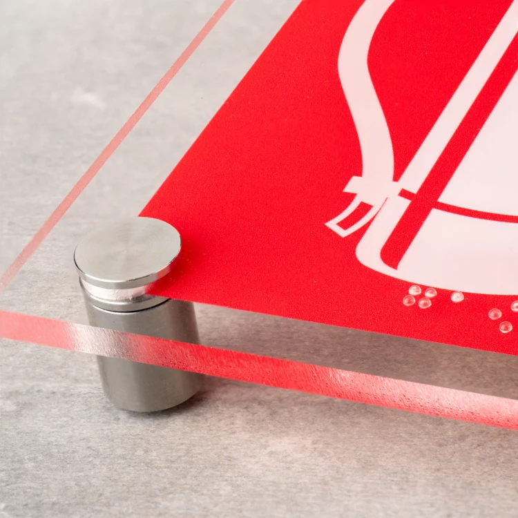 Fire extinguisher - PPOŻ sign made of plexi with Braille script - size 150x150mm - TAB524