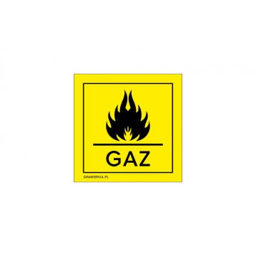 Gas - warning sign - size 90x90mm - PVC - UV color print - BHP112