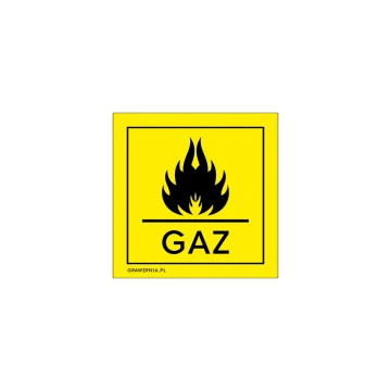 Gas - warning sign - size 90x90mm - PVC - UV color print - BHP112
