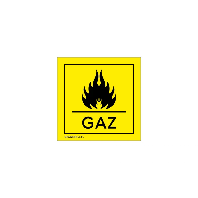 Gas - warning sign - size 90x90mm - PVC - UV color print - BHP112