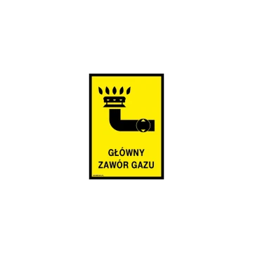 Main Gas Valve - Warning Sign - Size 140x200mm - PVC - UV Color Print - BHP102
