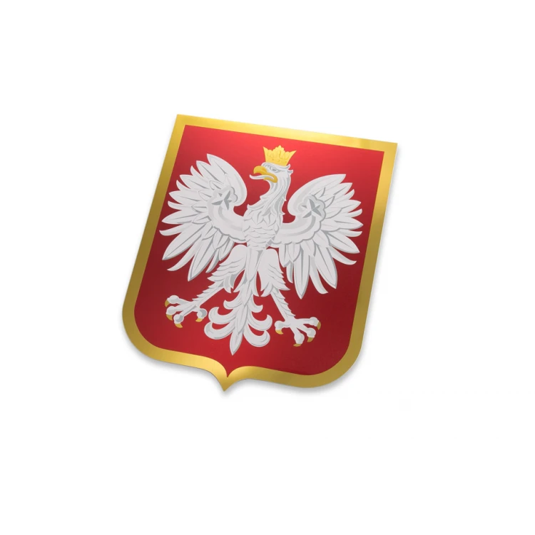 Polish Emblem - Gold Aluminum with UV Print - Size: 200x238mm - DEK018