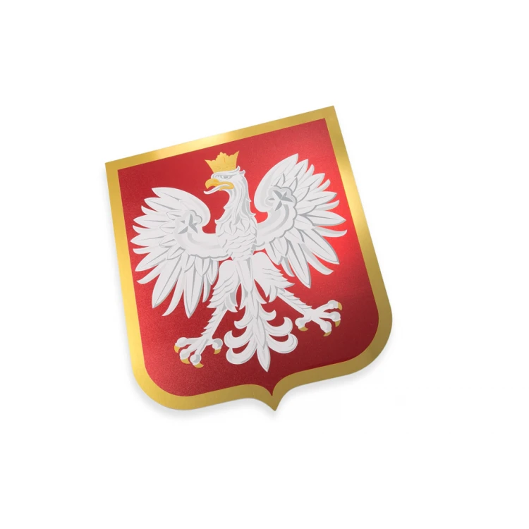 Polish Emblem - Gold Aluminum with UV Print - Size: 200x238mm - DEK018