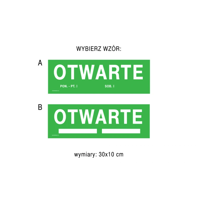 Opening Hours - Shop Sign Plate 300x100mm - PVC - Colorful UV Print - TAB197