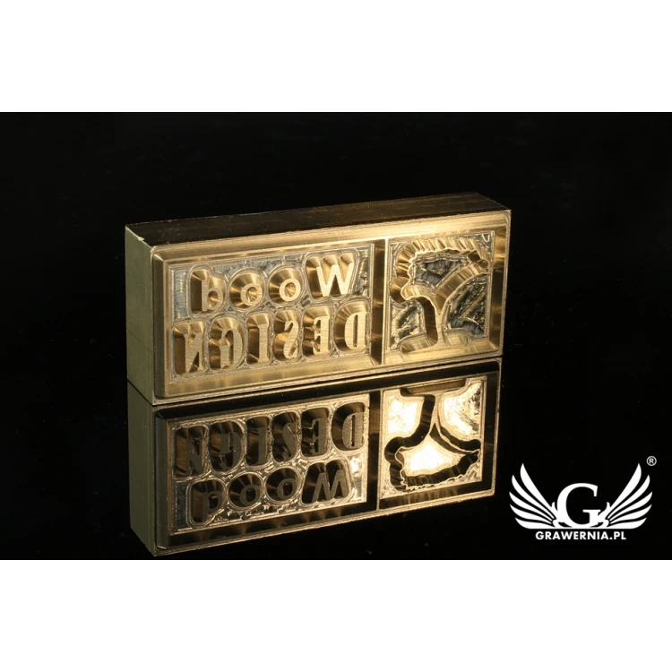 Hot stamp for hot and cold logo embossing - die dimensions: 60x22.3mm - CNC', which is in the category 'Industry and Company / Metal Dies and Stamps'. Do not translate the category.