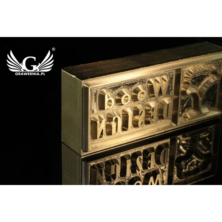Hot stamp for hot and cold logo embossing - die dimensions: 60x22.3mm - CNC', which is in the category 'Industry and Company / Metal Dies and Stamps'. Do not translate the category.