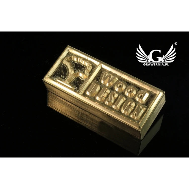 Hot stamp for hot and cold logo embossing - die dimensions: 60x22.3mm - CNC', which is in the category 'Industry and Company / Metal Dies and Stamps'. Do not translate the category.