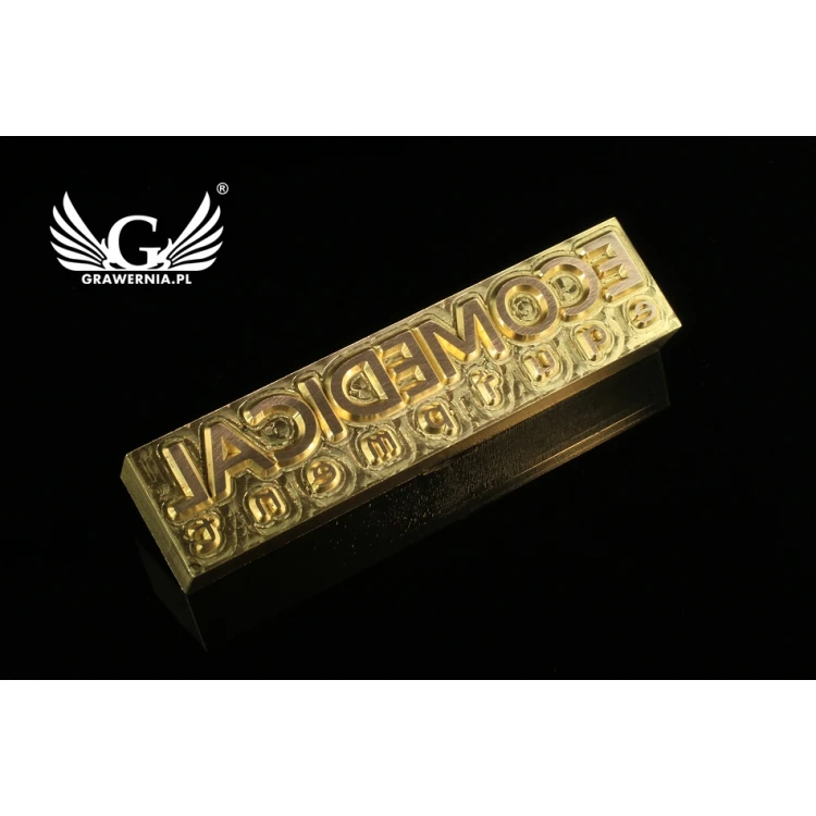 Hot stamp for hot and cold logo embossing - die dimensions: 105x25mm - CNC