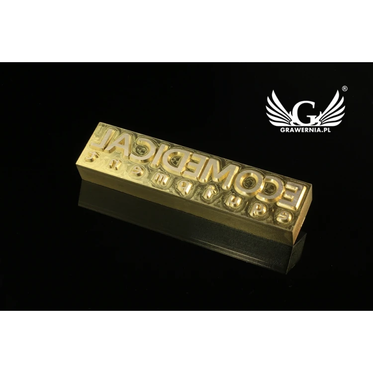 Hot stamp for hot and cold logo embossing - die dimensions: 105x25mm - CNC
